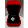 Image 3 : 3ct Round Moissanite with 14 Round Cubic Zirconia in Starburst Shape in 925 Silver Pendant