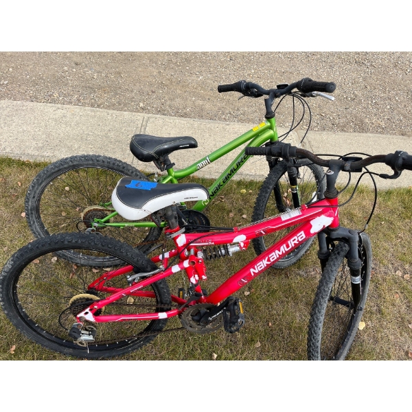 2 18 speed Nakamura mountain bikes with front suspension