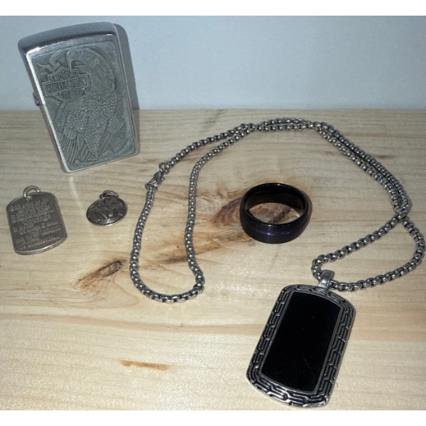 Men's Accessory Collection - HD Zippo TUNGSTON Carbide Ring Dog Tag & More