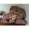 Image 5 : Queen Bed w/ Bedding, Mattress, Box Spring, and Wood Frame 