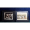 Image 1 : Pair of Egyptian Papyrus Art Pieces, One is Missing Glass, 20.5x17