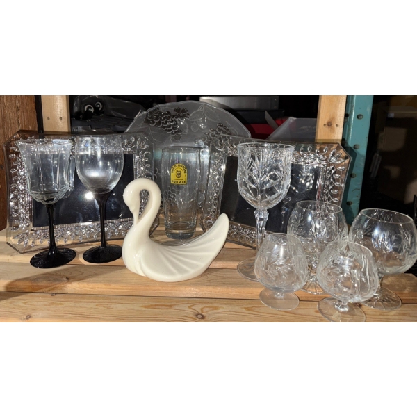 Crystal Stemware Collection Porcelain Nesting Swan Assorted Glassware & more 