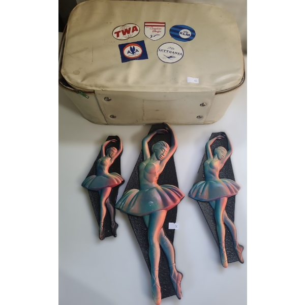 Chalkware Ballerinas 9/11/14 T (Small Chips) and Travel Case 14.5 W, 9 D, 8 T 