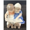 Image 1 : Copenhagen Porcelain B&G  Children Reading Figurine, Small Chip 4T