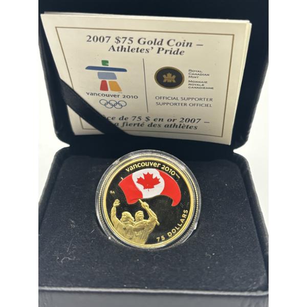 2007 $75 Vancouver 2010 Olympic Winter Games: Athletes' Pride - 14-kt. Gold Coin 12g