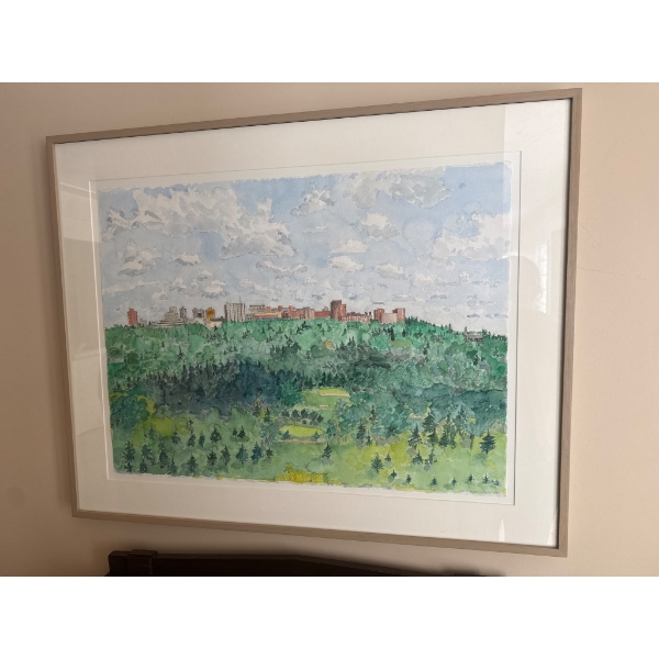 Framed Watercolor Landscape Signed by Leid Muchlenbacks, 1973