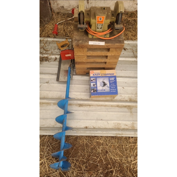 B&D 5" Bench Grinder Model 7900-04, Drill Attachment Easy Stripper, Auger & more