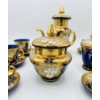 Image 3 : Hand-Painted Gold and Cobalt Blue Porcelain Tea Set