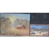 Image 1 : Pair of Unframed Signed Original Oil Paintings Both Outdoor Scenes