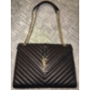 Image 3 : Yves Saint Laurent Monogram Envelope Bag w/ Adjustable Chain Link Shoulder Strap