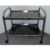 Image 1 : Charming Italian Cesare Lacca Bar Trolley - Chrome & Smoked Glass - Art Deco - 25"Tall 