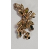 Image 2 : Three Vintage Green Gold-Tone Rhinestone Brooches with Green and Clear Stones