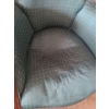Image 5 : Upholstered Arm Chair w/ Craved Wood Detail 25 W, 25 D, 46 T