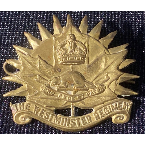 Canadian Military Cap Badge for The Westminster Regiment From WWII