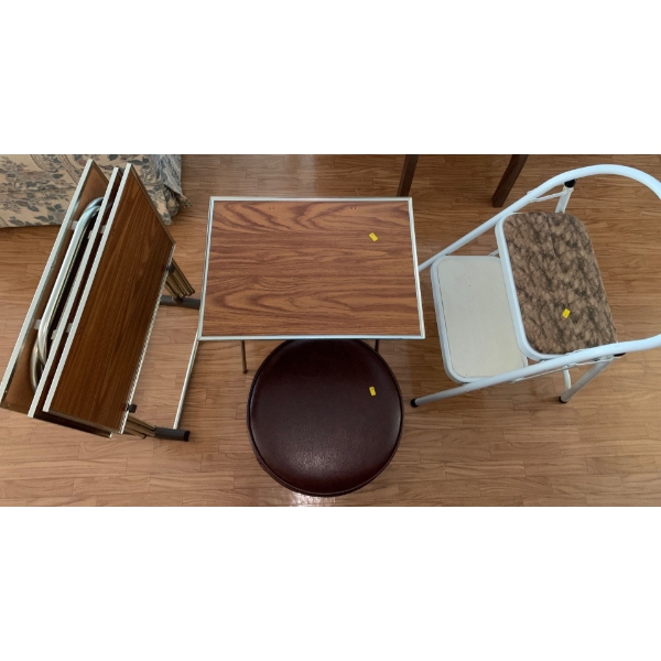 4 Side Tables, Ottoman, and Stool 