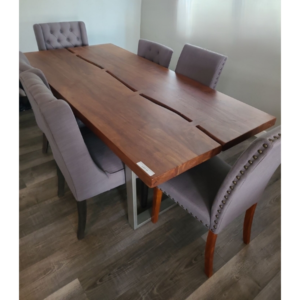 Natural Wood Dining Table w/ Butterfly Joint from Structube 79 w, 30.5 h, 38 w and 6 Chairs 