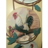 Image 2 : Metal Cardinal Plate Hanger with Chicken Plates 31 L, 9 W 