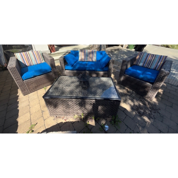 4 Piece Rattan Patio Set w/ Iron Pagoda House 9T 