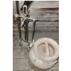 Image 1 : - Vintage Fireplace Tools and Antique Metal Milk Can 11" Diameter Top, 17 T