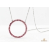 Image 1 :  10K Pink Sapphire Open Circle Necklace, 2.49G