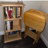 Image 2 : Collection Of Various Home Decor- Wall Art, TV Tables(4), Small Book Shelf ++ Books