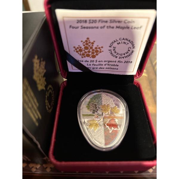 2018 $20 Four Seasons of the Maple Leaf - Pure Silver Coin