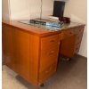 Image 3 : Home Office Desk w/ Upholstered Office Chair On Casters - Vintage 59x34