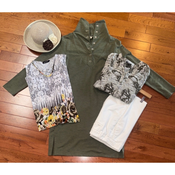 Ladies Clothing Collection - Size M/L - Dress Pants Sage Tunic Pinted Tops & More