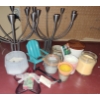 Image 1 : Candle Accessories Including: Metal Candle Holders X2, Jar Candles