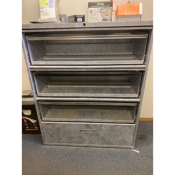 Metal Storage Cabinet with Adjustable Shelves and Drawer