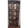 Image 1 : Corner Display Case with Mirrored Back and Glass Shelves 34 W, 20 D, 72 T