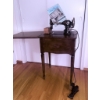 Image 1 : Seamstress Grand Sewing Machine in Wood Cabinet with Pedal and Manual