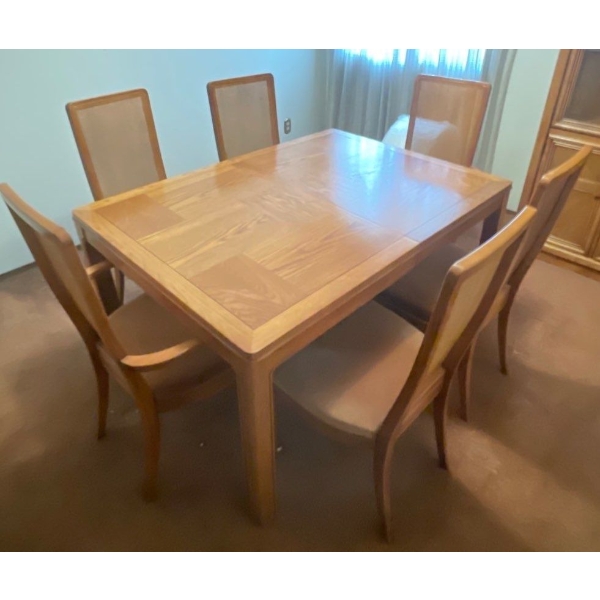 Wooden Dining Table w/ 6 Chairs 