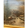 Image 4 : Vintage Oil Painting Depicting Dusk - Landscape In Gold Gilt Frame 24x12