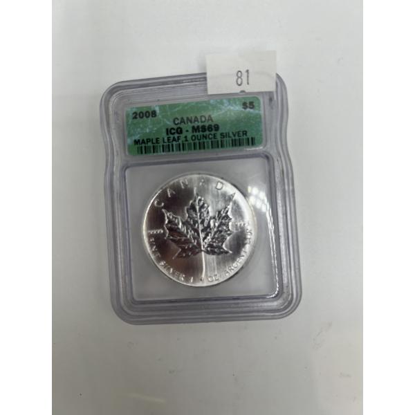 2008 1oz Slabbed Maple Round