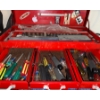 Image 4 : Mastercraft Rolling Tool Chest- Red Multiple Drawered Tool Box Full Of Various Tools & Garage Goodie