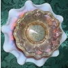 Image 7 : Dugan Peach Opalescent Carnival Glass Coin Spot Pattern Compote & Pedestal Dish