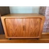 Image 1 : Vintage Retro LightTeak HiFi Cabinet With Rolling Shelves & Doors H22" W31" L21"