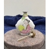 Image 3 : Hand Painted Lady Snuff Bottle with Spoon 3H