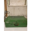 Image 5 : Two Vintage Storage Cases: Black Leatherette and Green Metal