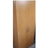 Image 1 : MDF Clothing Armoire 29 W, 20.5 D, 72 T, Contents Included- Men's Size M Perry Ellis Leather Coat 