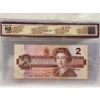 Image 2 : 2 Graded Canadian 1986 $2 Choice UNC Prefix: EBX BRX
