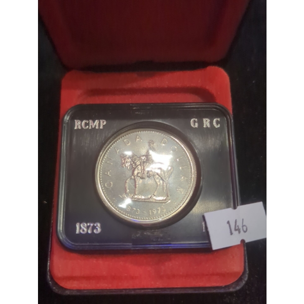 1973 100th Anniversary of the Royal Canadian Mounted Police Silver 50% Dollar 23.32g
