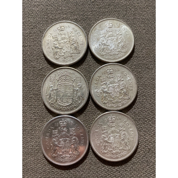 Canadian 50-cent Pieces 11.66 g Silver (.800)