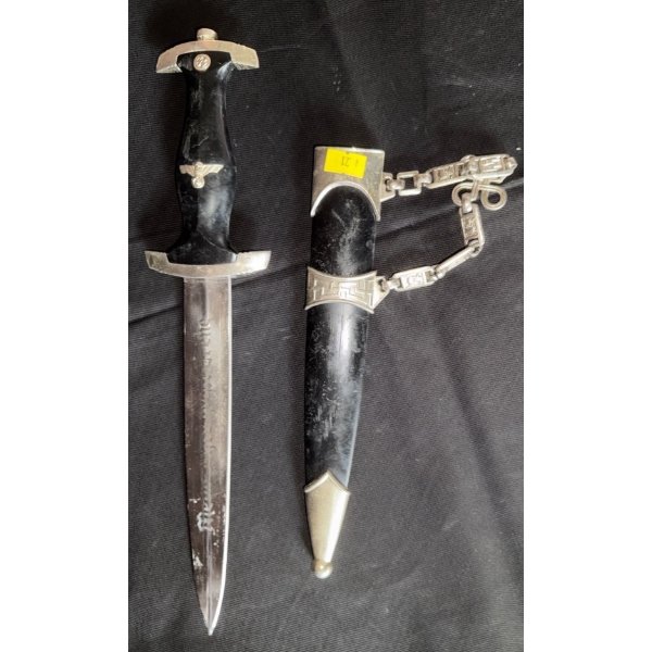 German Nazi SS Dress Dagger With Sheath And Hanger Replica