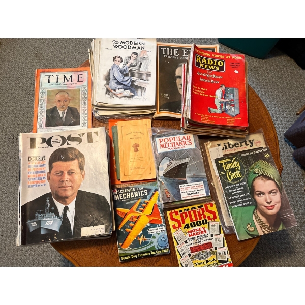 A large collection of sought after printed magazines from the Saturday evening post the modern wood 