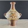 Image 1 : Bulbous Bodied Decorative Ceramic Vase in Rich Color Palette (14"H x 8.5"W)