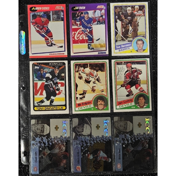 Vintage NHL Hockey Cards From The Early 1990s incl Andrew Cassels, Jan Erixon, Etc
