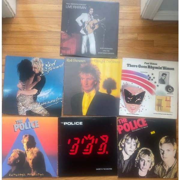 Vintage Vinyl Albums  The Police, Paul Simon, & Rod Stewart Records