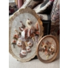 Image 1 : 2 vintage piece of Capiz Asian inspired Shell Art very nicely made sealed in plastic wrap for protec